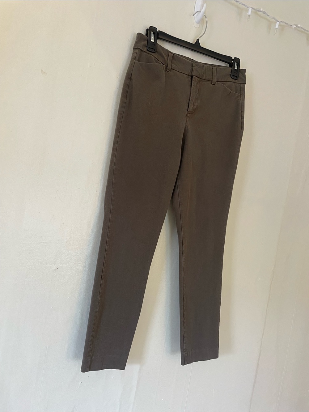 Old Navy Pixie Skinny Trouser Slim Straight Ankle Brown Office Work Mid Rise - Picture 12 of 15